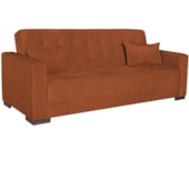 Sofá Cama 3 Lugares Jobim Suede Terracota - Amarena Móveis