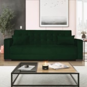 Sofá Cama 3 Lugares Jobim Suede Verde - Amarena Móveis