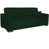 Sofá Cama 3 Lugares Jobim Suede Verde - Amarena Móveis