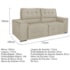 Sofá Cama Retrátil Sala Vicenza 175cm Bouclé Bege