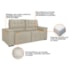 Sofá Cama Retrátil Sala Vicenza 175cm Bouclé Bege