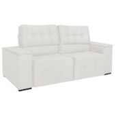 Sofá Cama Retrátil Sala Vicenza 175cm Bouclé Branco