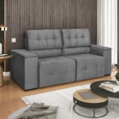 Sofá Cama Retrátil Sala Vicenza 175cm Bouclé Cinza