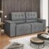 Sofá Cama Retrátil Sala Vicenza 175cm Bouclé Cinza