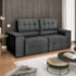 Sofá Cama Retrátil Sala Vicenza 175cm Suede Cinza Escuro
