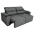 Sofá Cama Retrátil Sala Vicenza 175cm Suede Cinza Escuro