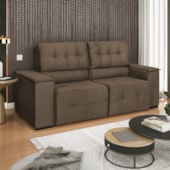 Sofá Cama Retrátil Sala Vicenza 175cm Suede Marrom