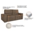 Sofá Cama Retrátil Sala Vicenza 175cm Suede Marrom