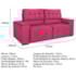Sofá Cama Retrátil Sala Vicenza 175cm Suede Pink