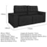 Sofá Cama Retrátil Sala Vicenza 175cm Suede Preto