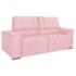Sofá Cama Retrátil Sala Vicenza 175cm Suede Rosa Bebe