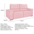 Sofá Cama Retrátil Sala Vicenza 175cm Suede Rosa Bebe