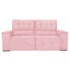 Sofá Cama Retrátil Sala Vicenza 175cm Suede Rosa Bebe