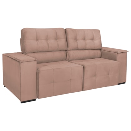 Sofá Cama Retrátil Sala Vicenza 175cm Suede Rose