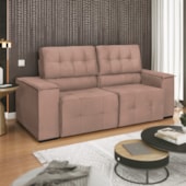 Sofá Cama Retrátil Sala Vicenza 175cm Suede Rose