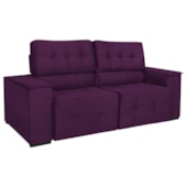 Sofá Cama Retrátil Sala Vicenza 175cm Suede Roxo