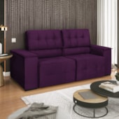 Sofá Cama Retrátil Sala Vicenza 175cm Suede Roxo