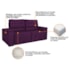 Sofá Cama Retrátil Sala Vicenza 175cm Suede Roxo