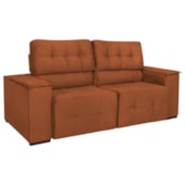 Sofá Cama Retrátil Sala Vicenza 175cm Suede Terracota
