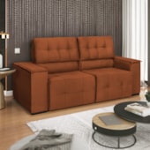 Sofá Cama Retrátil Sala Vicenza 175cm Suede Terracota