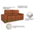 Sofá Cama Retrátil Sala Vicenza 175cm Suede Terracota