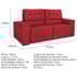 Sofá Cama Retrátil Sala Vicenza 175cm Suede Vermelho