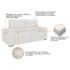 Sofá Cama Retrátil Sala Vicenza 210cm Bouclé Branco