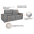 Sofá Cama Retrátil Sala Vicenza 210cm Bouclé Cinza