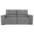 Sofá Cama Retrátil Sala Vicenza 210cm Bouclé Cinza