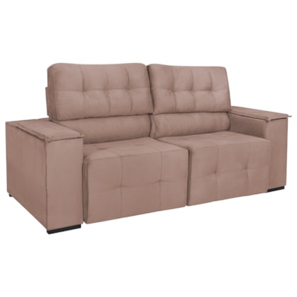 Sofá Cama Retrátil Sala Vicenza 210cm Linho Rose