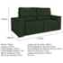 Sofá Cama Retrátil Sala Vicenza 210cm Linho Verde