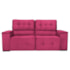 Sofá Cama Retrátil Sala Vicenza 210cm Suede Pink