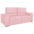 Sofá Cama Retrátil Sala Vicenza 210cm Suede Rosa Bebe