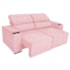 Sofá Cama Retrátil Sala Vicenza 210cm Suede Rosa Bebe