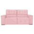 Sofá Cama Retrátil Sala Vicenza 210cm Suede Rosa Bebe