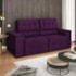 Sofá Cama Retrátil Sala Vicenza 210cm Suede Roxo