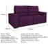 Sofá Cama Retrátil Sala Vicenza 210cm Suede Roxo