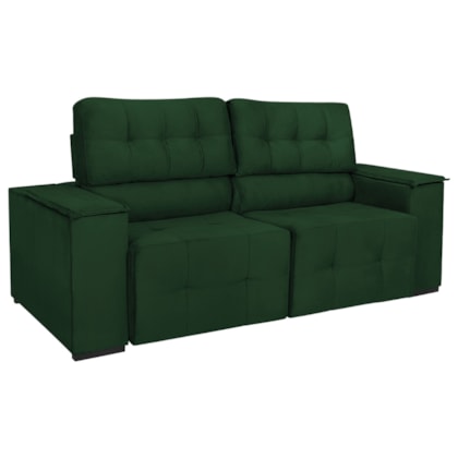 Sofá Cama Retrátil Sala Vicenza 210cm Suede Verde