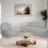 Sofá Curvo 120cm 2 Lugares e 1 Poltrona Amsterdã Bouclé Cinza