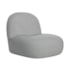 Sofá Curvo 120cm 2 Lugares e 1 Poltrona Amsterdã Bouclé Cinza