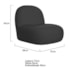 Sofá Curvo 120cm 2 Lugares e 2 Poltronas Amsterdã Bouclé Preto - Amarena Móveis
