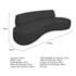 Sofá Curvo 120cm 2 Lugares e 2 Poltronas Amsterdã Bouclé Preto - Amarena Móveis