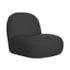 Sofá Curvo 120cm 2 Lugares e 2 Poltronas Amsterdã Bouclé Preto - Amarena Móveis