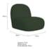Sofá Curvo 120cm 2 Lugares e 2 Poltronas Orgânico Escritório Recepção Sala Amsterdã Linho Verde - Amarena Móveis