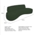 Sofá Curvo 120cm 2 Lugares e 2 Poltronas Orgânico Escritório Recepção Sala Amsterdã Linho Verde - Amarena Móveis