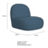 Sofá Curvo 140cm 2 Lugares e 2 Poltrona Amsterdã Linho Azul Royal