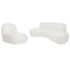 Sofá Curvo 180cm 3 Lugares e 1 Poltrona Amsterdã Bouclé Branco