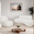 Sofá Curvo 180cm 3 Lugares e 1 Poltrona Amsterdã Bouclé Branco