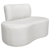 Sofá Curvo 2 Lugares Amsterdã 130cm Bouclé Branco