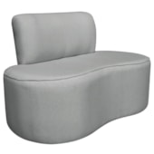Sofá Curvo 2 Lugares Amsterdã 130cm Bouclé Cinza